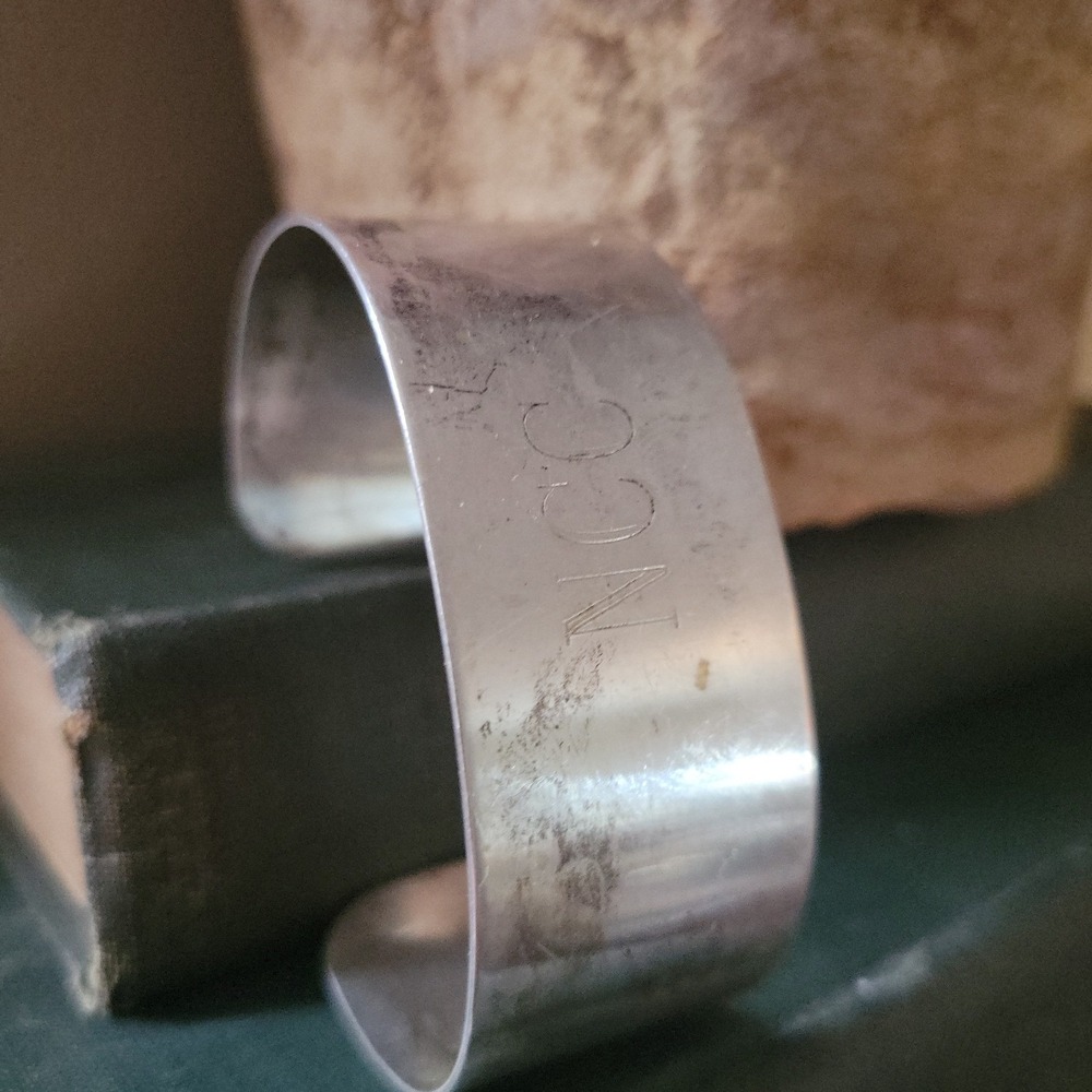 Vintage Heavy Sterling Silver Cuff Bracelet Engraved 32g 925 Archival Industrial